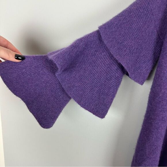 Design History Pure Cashmere Tiered Ruffle Sleeve Sweater Top sz XS - Picture 4 of 4